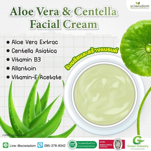 อโลเวล่า เซนเทลล่า เฟเชียลเจล (Aloe Vera & Centella  Facial Cream) 30g. A M