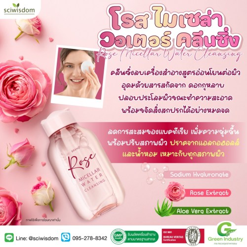 โรส ไมเซล่า วอเตอร์ คลีนซิ่ง (Rose Micellar  Water Cleansing) 100g. A M